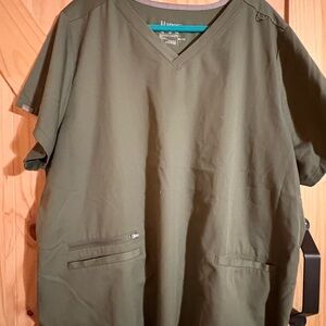 Hanes Olive V-Neck Top